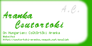 aranka csutortoki business card